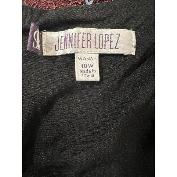 Jennifer Lopez JLo Womens Plus Black Lace Overlay Ponte Sheath Dress 18W - Picture 7 of 9